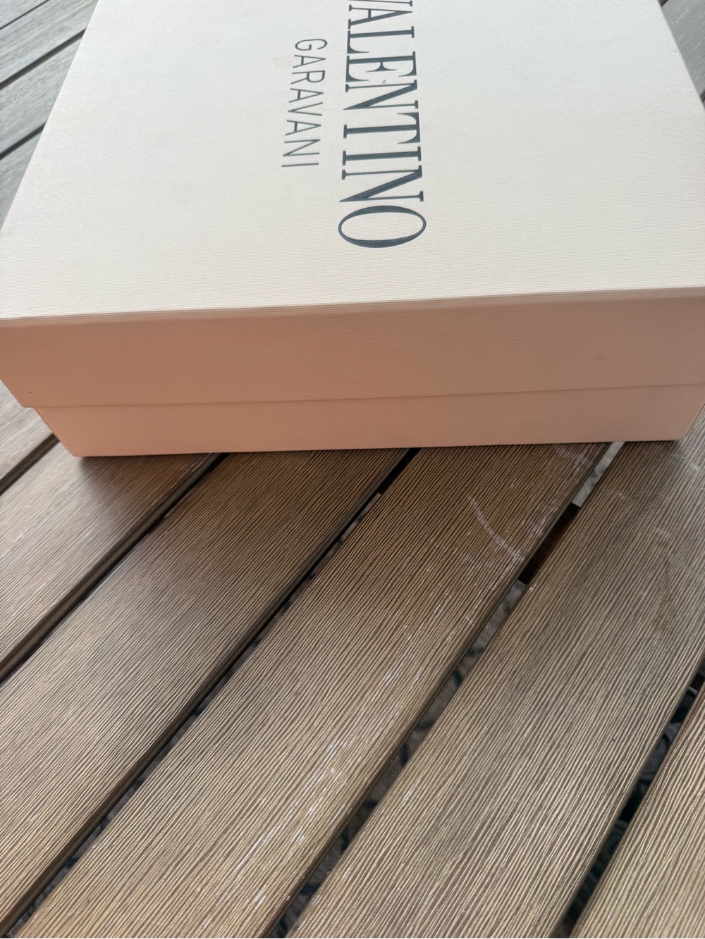 Valentino Garavani Empty Shoe Box Only With Lid Cream Designer Storage - Picture 3 of 10